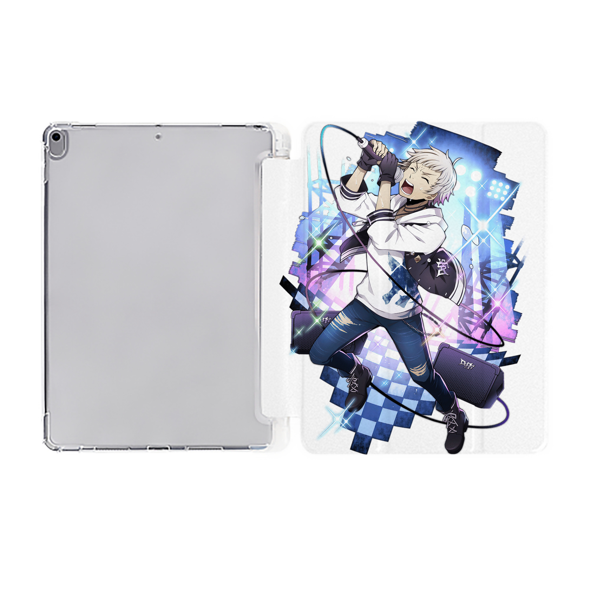 （画像用） 文豪ストレイドッグス Bungo Stray Dogs IPad ケース ペン収納付き 三つ折りスタンド PUレザー×シリコン 対応機種9.5/10.5/10.9インチ